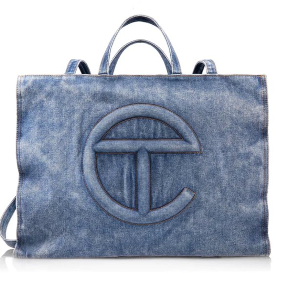 Telfar Handbags - Telfar Large Denim Shopper - Blue